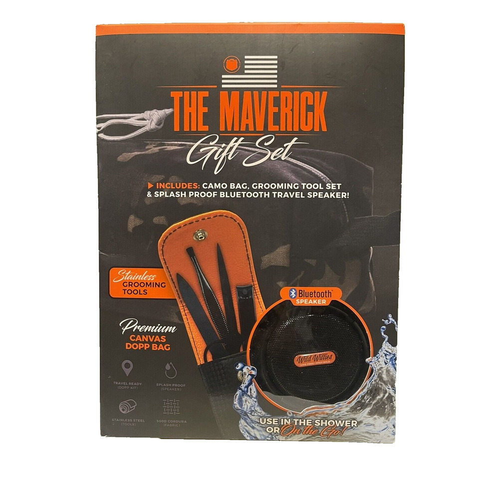 Wild Willies The Maverick 3pcs Grooming Gift Set With Bluetooth Speaker Box Men